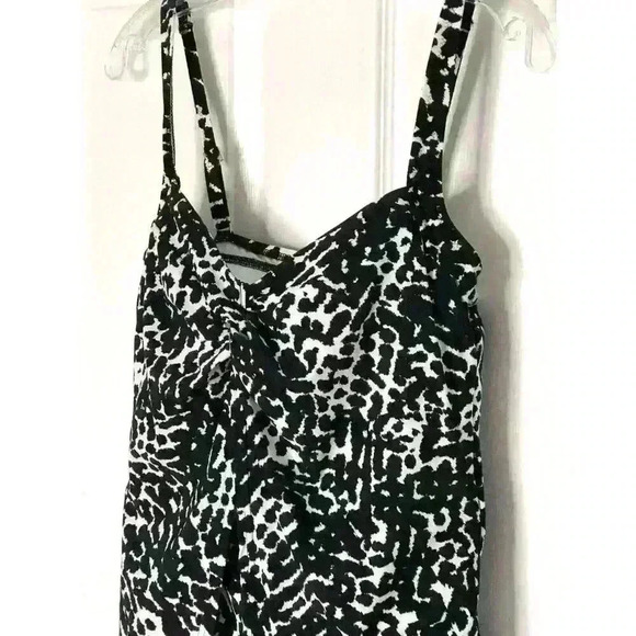 Lands' End tankini top size 10 adjustable straps built in bra animal print black - Picture 4 of 11